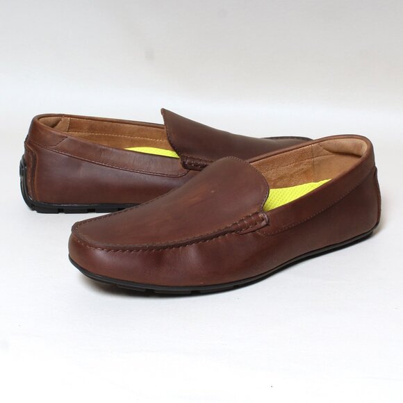 Mens Florsheim Driving Moccasins Size 9 M Motor Venetian Brown Leather Shoes - Picture 1 of 8